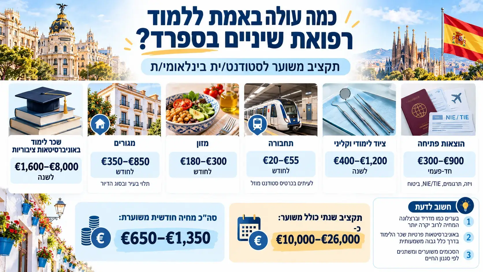 כמה עולה באמת ללמוד רפואת שיניים בספרד כמה עולה באמת ללמוד רפואת שיניים בספרד
